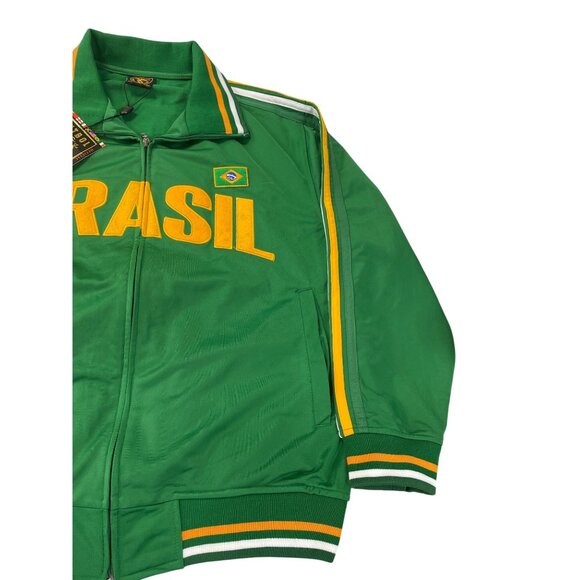 Fifth Sun Brazil mens green full zip track varsity jacket Sz XL SKU 9608 - Picture 4 of 15
